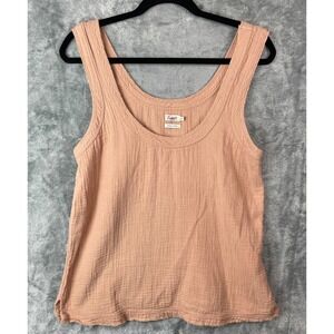 Faherty Peach Gauze Scoop Neck Tank